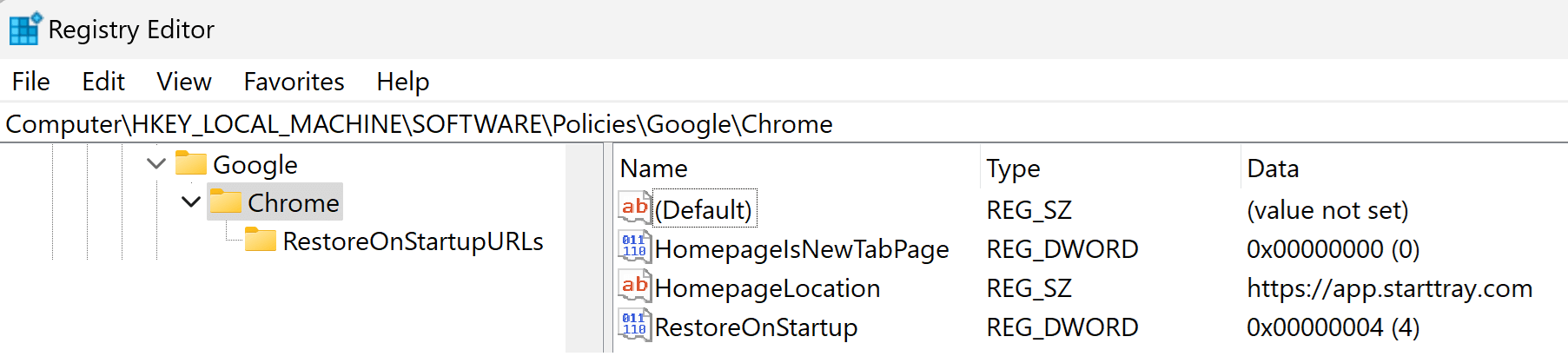 Registry Settings 1